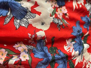Red Floral Puff Sleeve Top