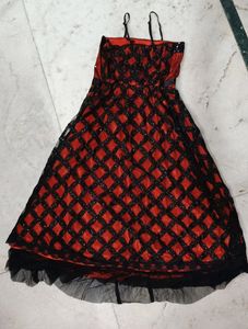Sparkling Red &amp; Black Dress with Shrug