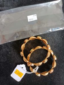 Gold-tone Bangle with Pastel Stones