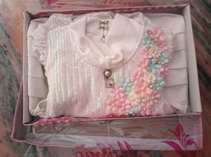 Sparkling White dress with Floral Embellishments