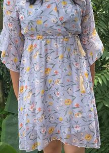 Lilac Kimono Style Short Dress