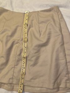 Pleated Tan Mini Skirt