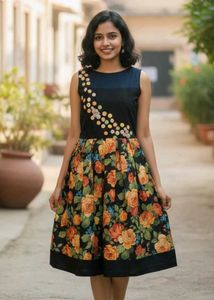 Floral Print Fit and Flare Dress