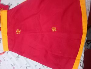Yellow And Red Colour Radha Rani Dress