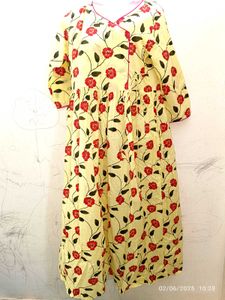 Elegant Yellow Floral Print Maxi Dress....