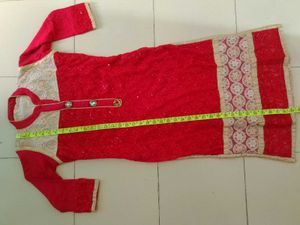 Elegant Red Embroidered Kurta