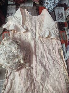 Elegant Peach Kurta  with Dupatta