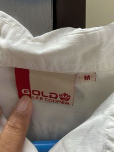 Classic White Button-Up Shirt with embroidery