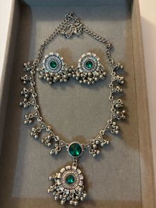 Price drop Oxidized Silver Necklace &amp; Earring Set