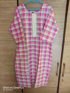 Pure Cotton Kurta With Embroidery