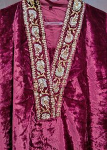 Elegant Maroon Velvet suit and Duppata