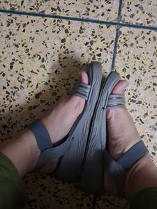 Comfortable Grey Wedge Sandals
