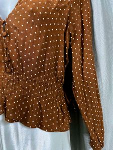 H&amp;M Polka Dot Long Sleeve Top