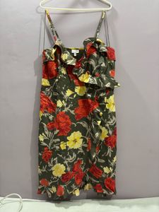 Floral Ruffle Spaghetti Strap Dress