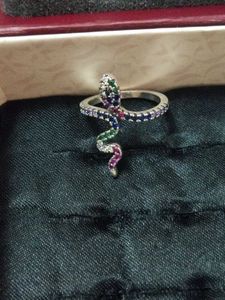 925 pure silver sparkling snake Ring # fixed price