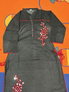 Embellished Grey Kurta