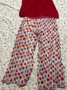 Girls Red Top with Palazzo