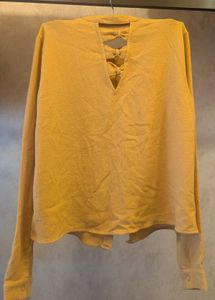 ONLY Yellow Button-Down Cardigan (M)