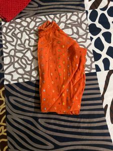 Orange blouse with Geometric Print