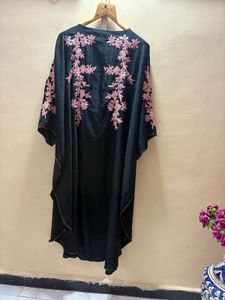 Black Embroidered Kaftan Gown