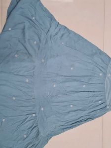Chic Blue Smocked Midi Dress