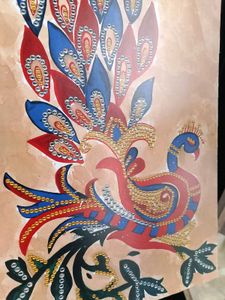 Glowing Peacock Handmade Art Print