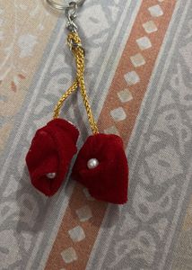 Red Velvet Rose Keychain 5 pair combo