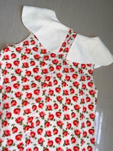 Cute Rose Print Dress type tops