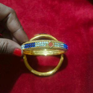 Golden Bangles with Colorful Stones