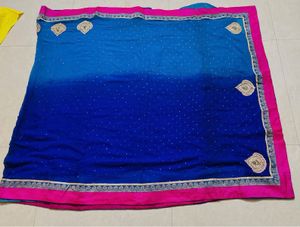 Beautiful Blue & Pink Ombre Saree