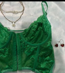 Emerald Lace Corset Bralette
