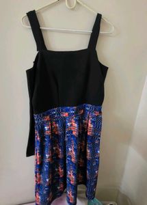 Stylish Black &amp; Printed Midi Dress