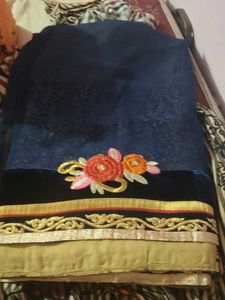 velvet n net saree
