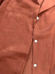 Stylish Salmon Pink Button-Down Top