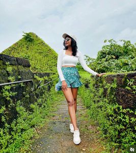Trendy Green Floral Skirt used only once