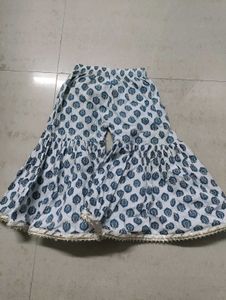 Blue white kurta sharara set
