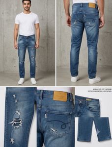 Stylish Ripped Blue Denim Jeans