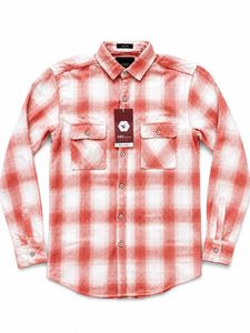 Men's Red & White Plaid Flannel Shirt