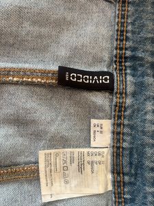 Button-Front Denim Mini Skirt