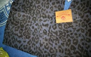 Leopard Print Denim Jeans