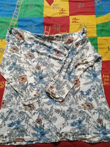 Blue coloured full sleeve printed top