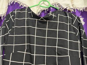 Black &amp; White Checkered Tunic Top