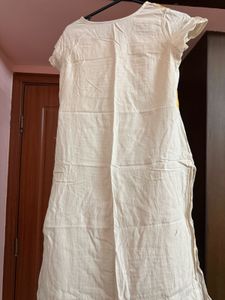 Chic Cotton Kurta with Yellow Accents