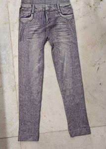 Brand New Cotton Distressed Denim Look, Fully Stretchable Jegging, Grey Colour