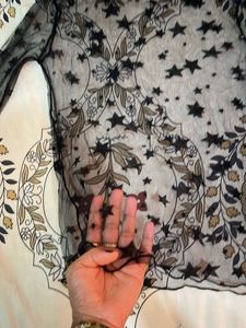 Sheer Black Star Print Blouse
