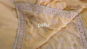Beautiful Yellow Embroidered Saree