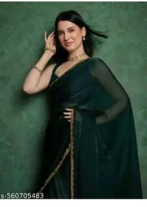 Elegant Emerald Green Saree