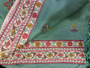 Beautiful Green Saree with Floral Print