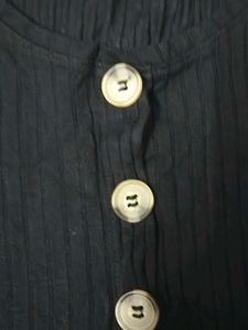 Black Button-Down Tank Top