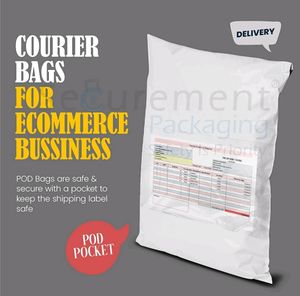 Tamper Proof Polybag/Courier Bag with Pod (8 Pcs)